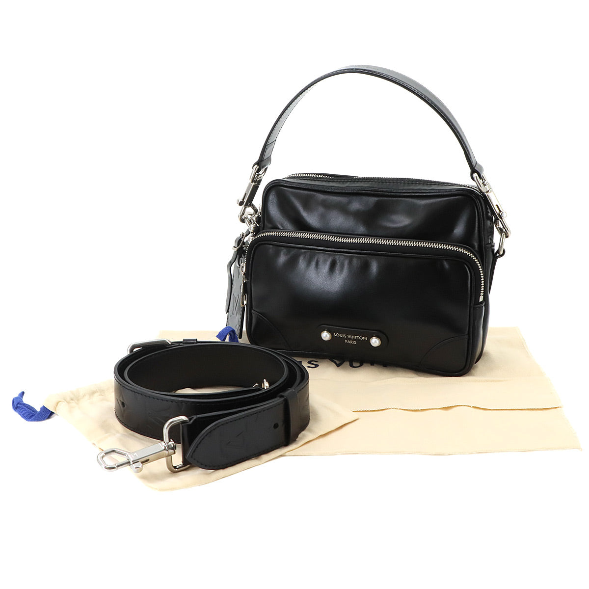 LV Night Nile Hand Shoulder Bag Leather Black M13987