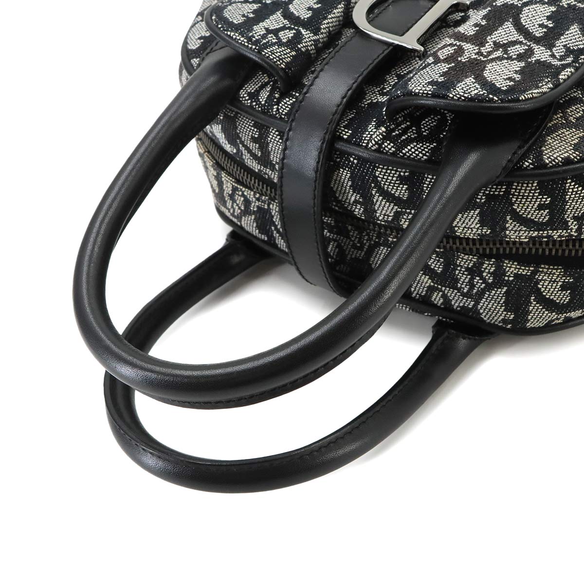 Trotter Double Saddle Bag Canvas Leather Black Purse