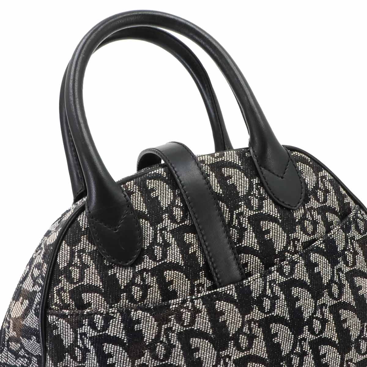 Trotter Double Saddle Bag Canvas Leather Black Purse