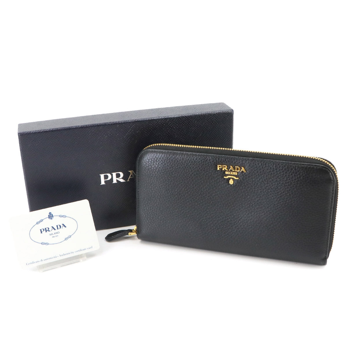 Zipped Around Long Wallet Saffiano Leather Black 1ML506 Purse