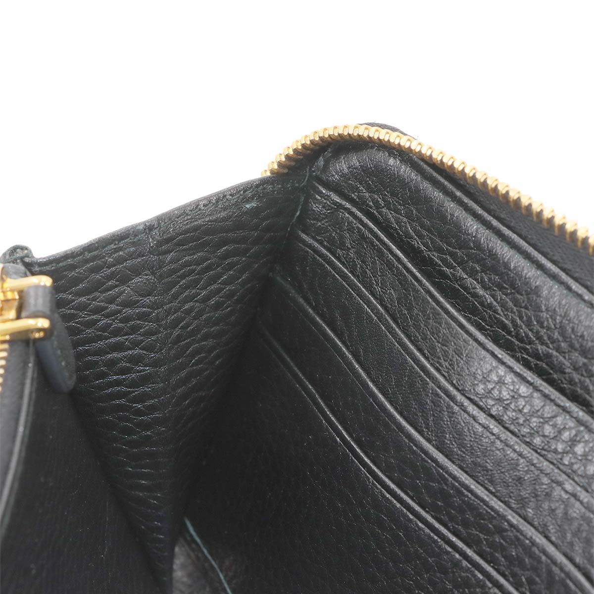 Zipped Around Long Wallet Saffiano Leather Black 1ML506 Purse
