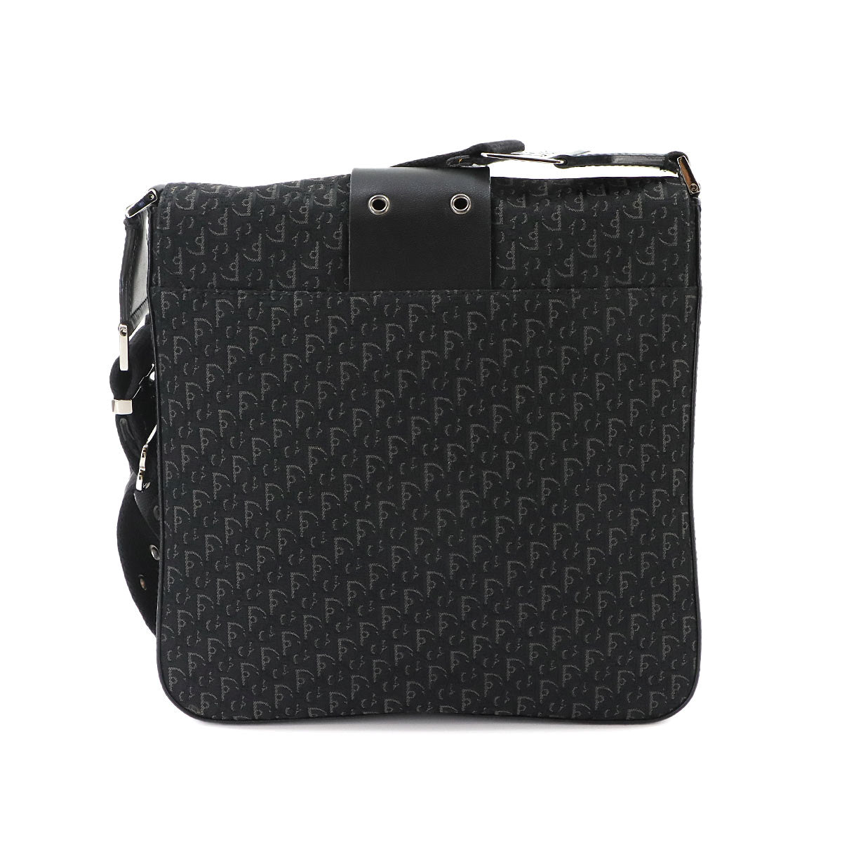 Trotter Street Chic Shoulder Bag Canvas Leather Black