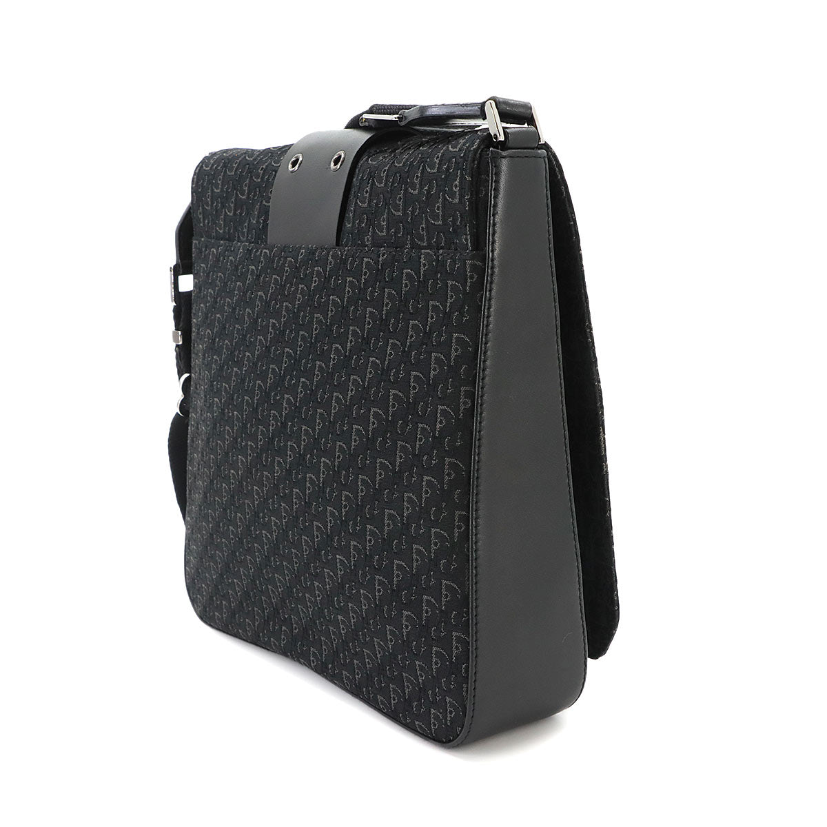 Trotter Street Chic Shoulder Bag Canvas Leather Black
