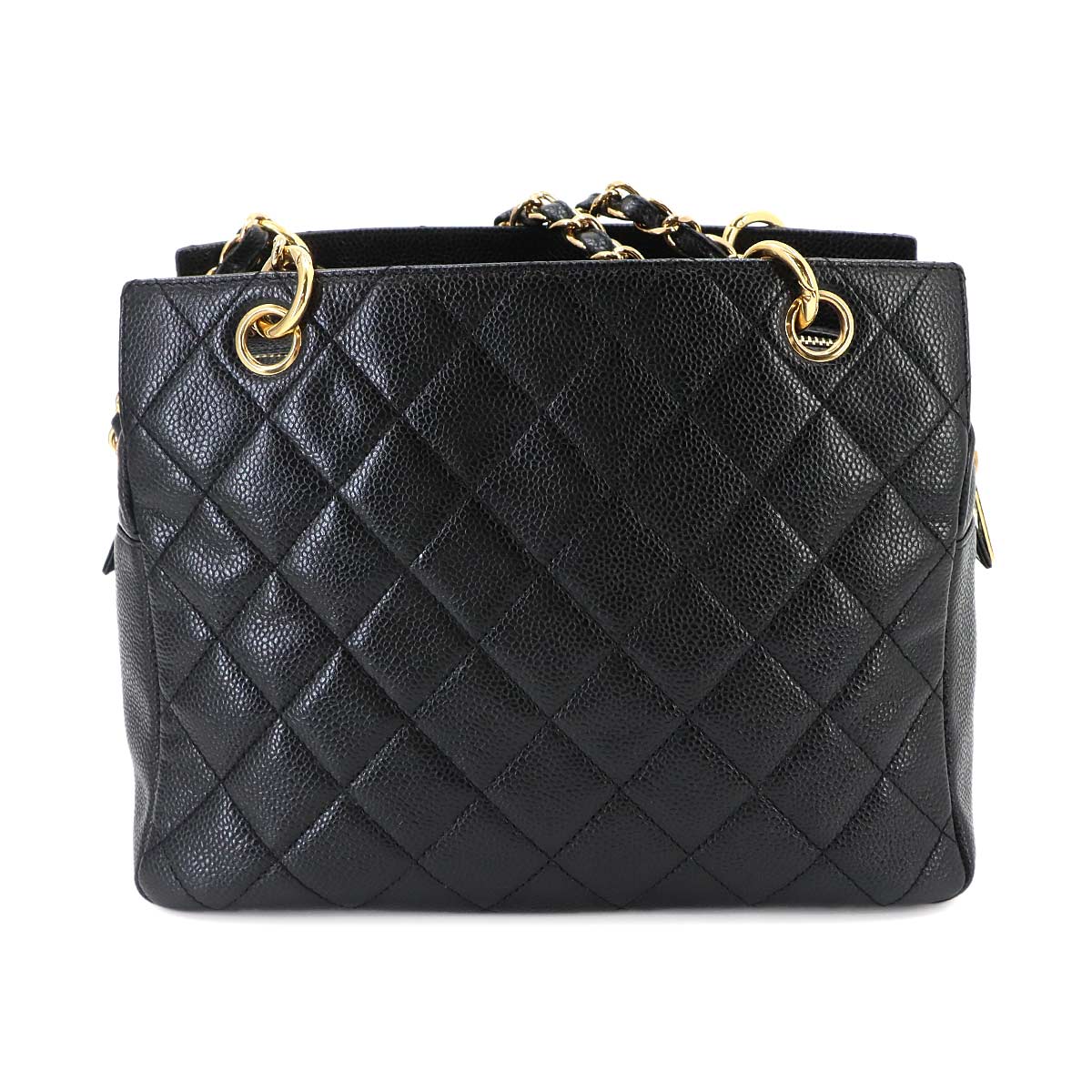 Matelasse Chain Shoulder Bag Leather Black A18004 Purse