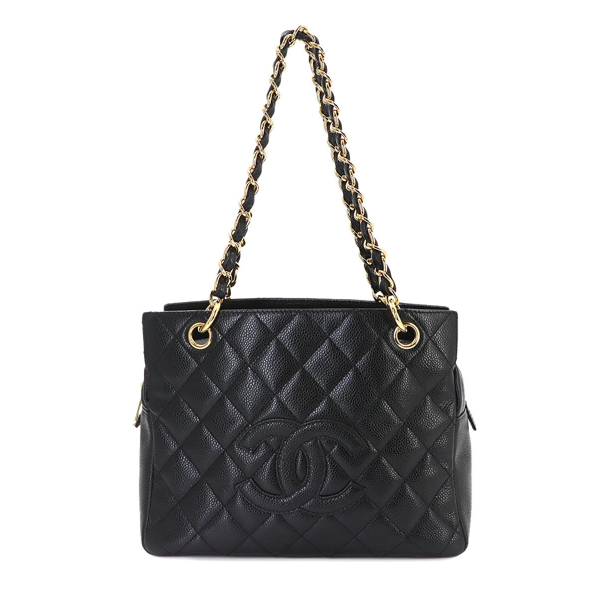 Matelasse Chain Shoulder Bag Leather Black A18004 Purse