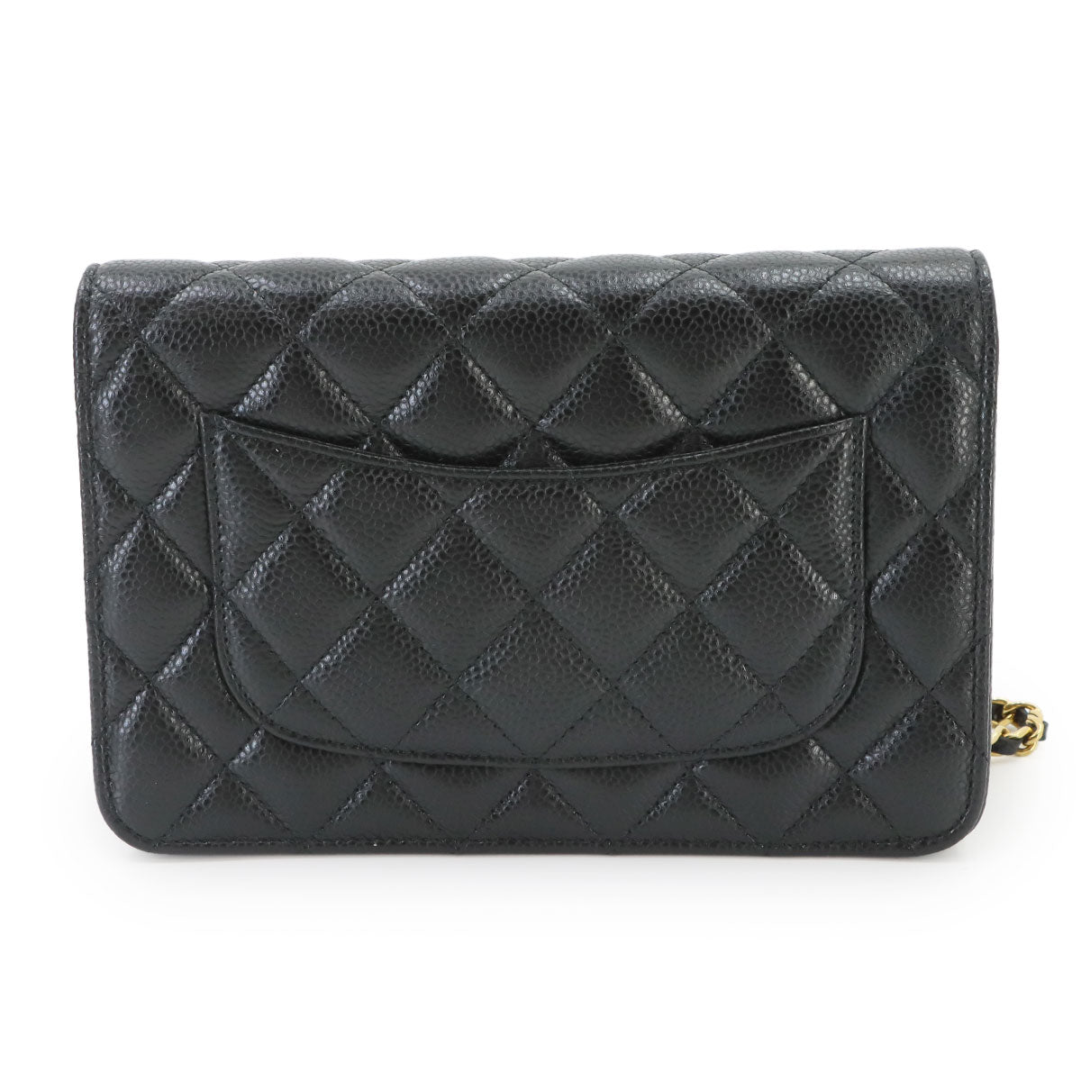Matelasse Classic Chain Wallet Leather Black AP0250