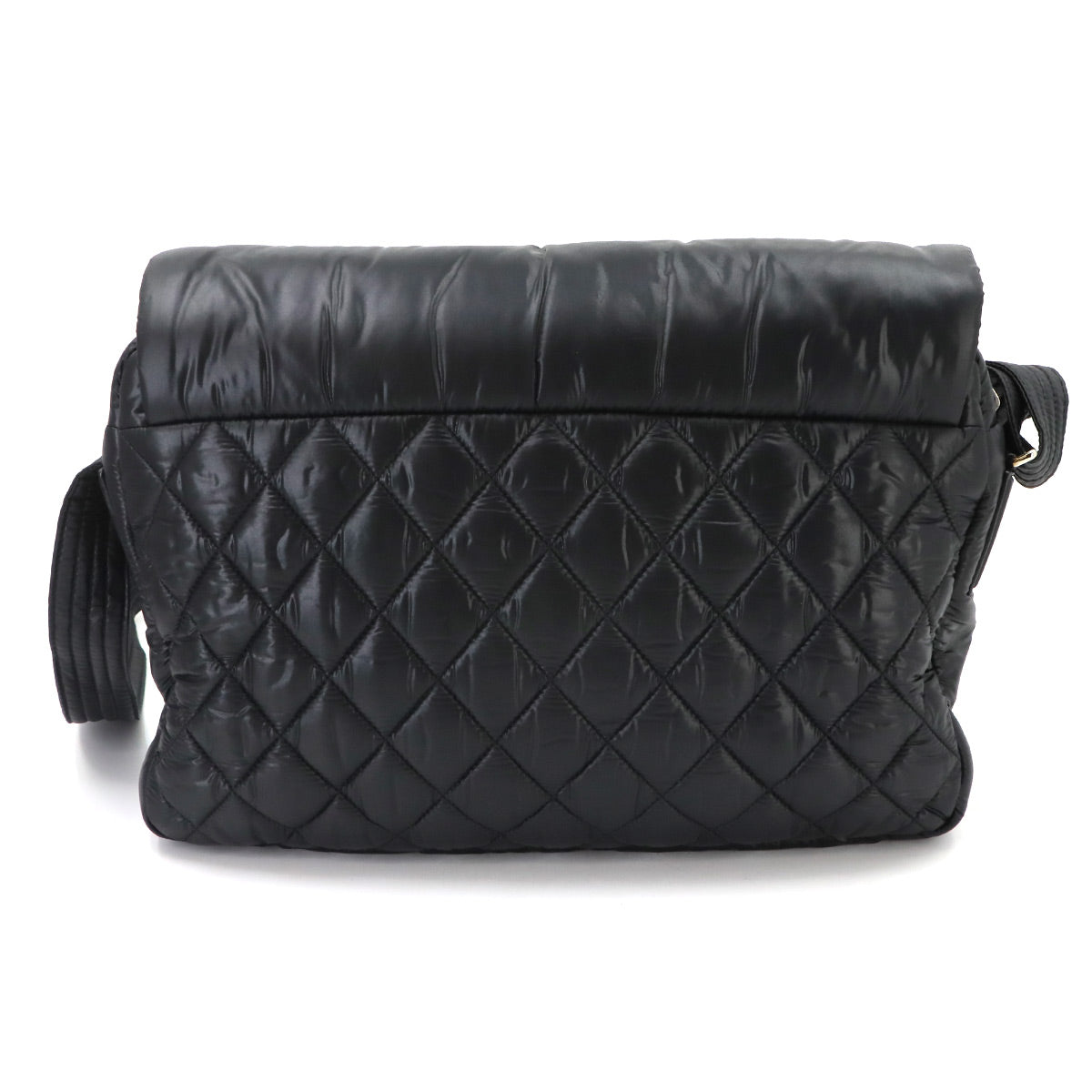 Coco Cocoon Messenger Shoulder Bag Nylon Leather Black A48617
