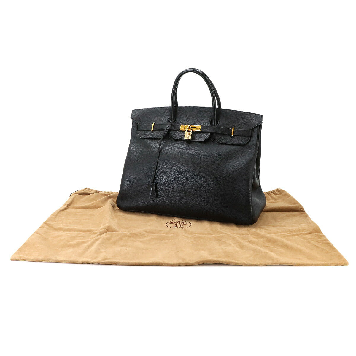 Birkin 40 Ardennes Leather Black Hand Bag Vintage Purse