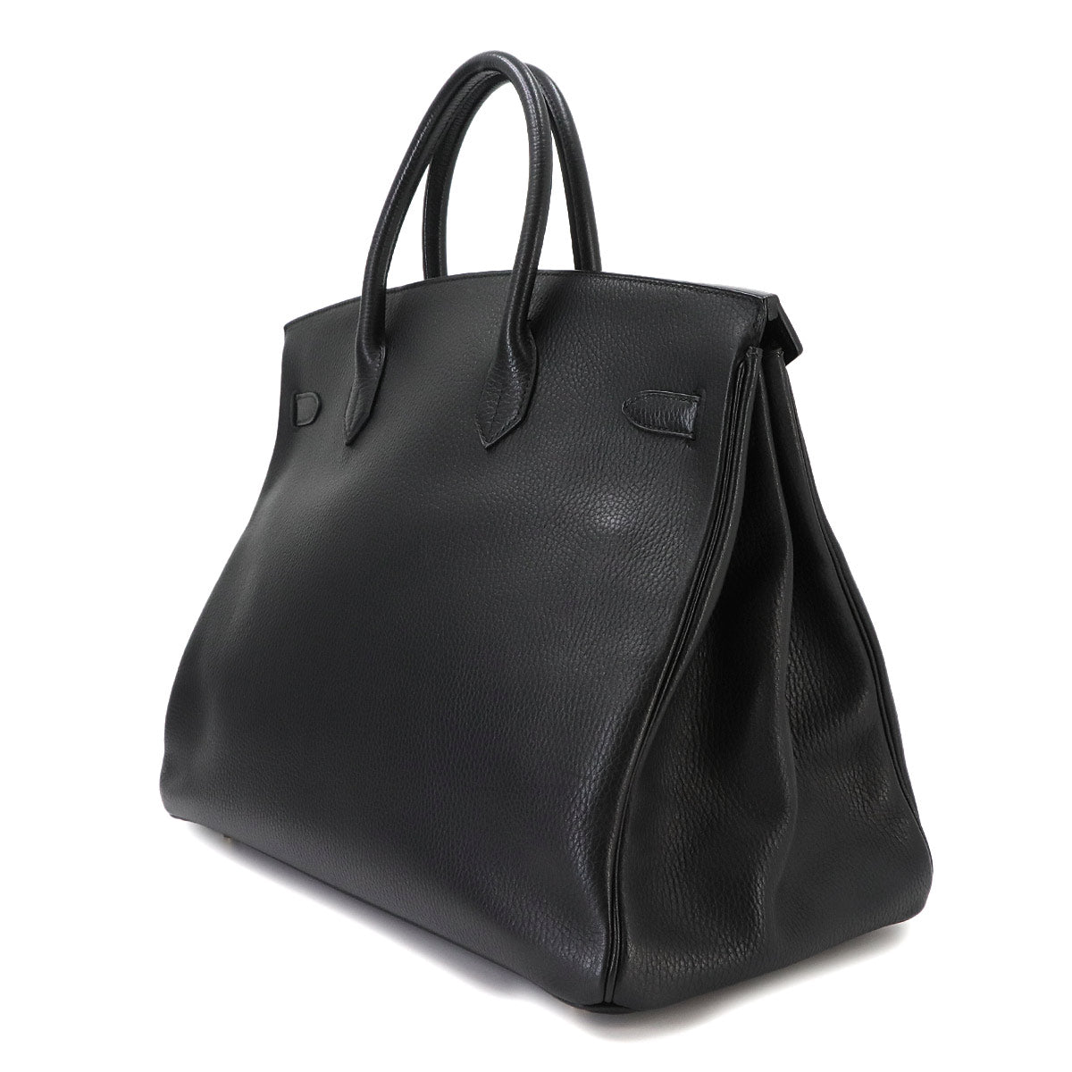 Birkin 40 Ardennes Leather Black Hand Bag Vintage Purse