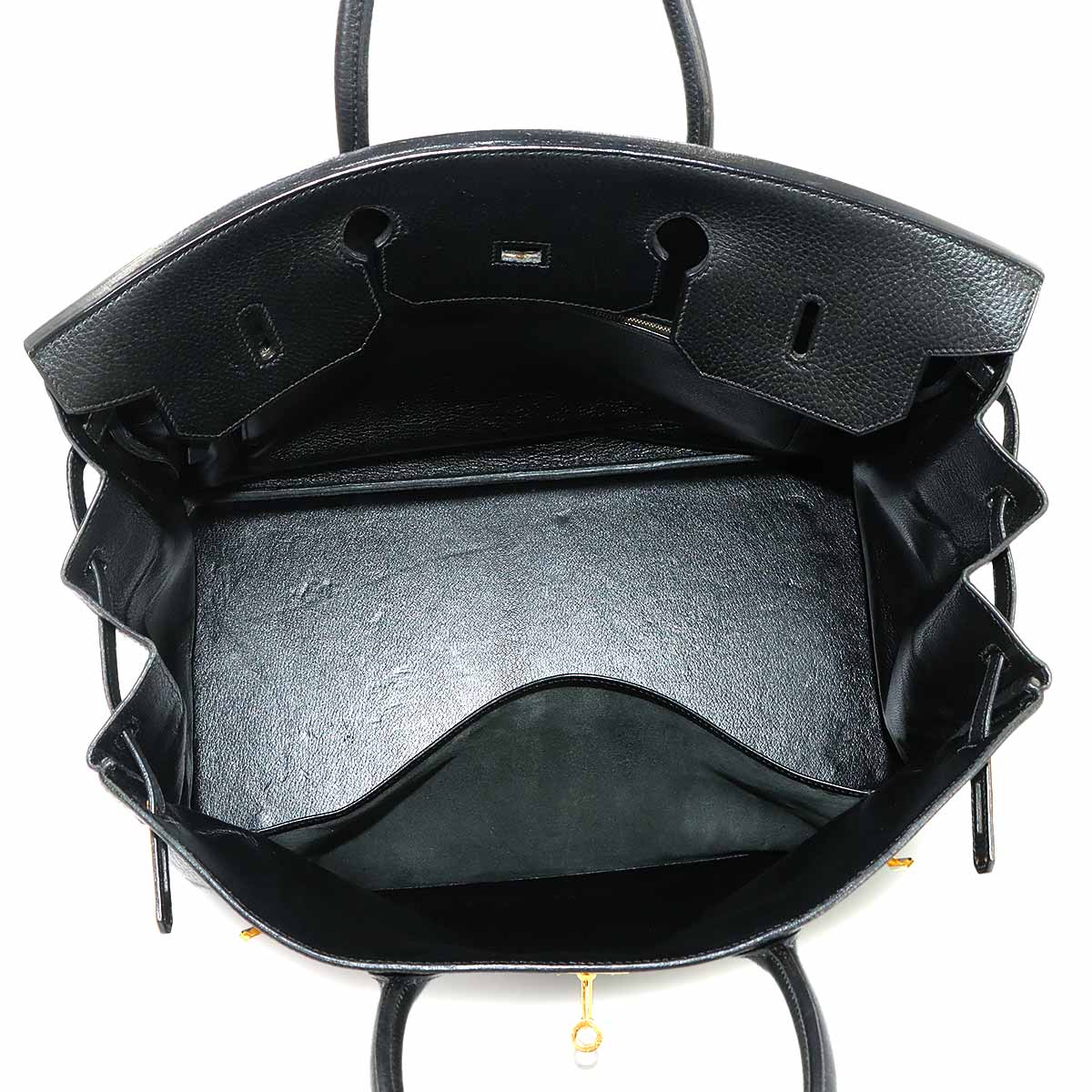 Birkin 40 Ardennes Leather Black Hand Bag Vintage Purse