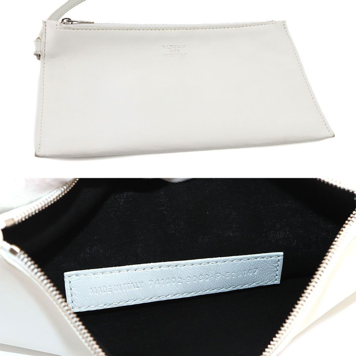 Duty Free Medium Tote Bag White Mesh Canvas Leather 741602