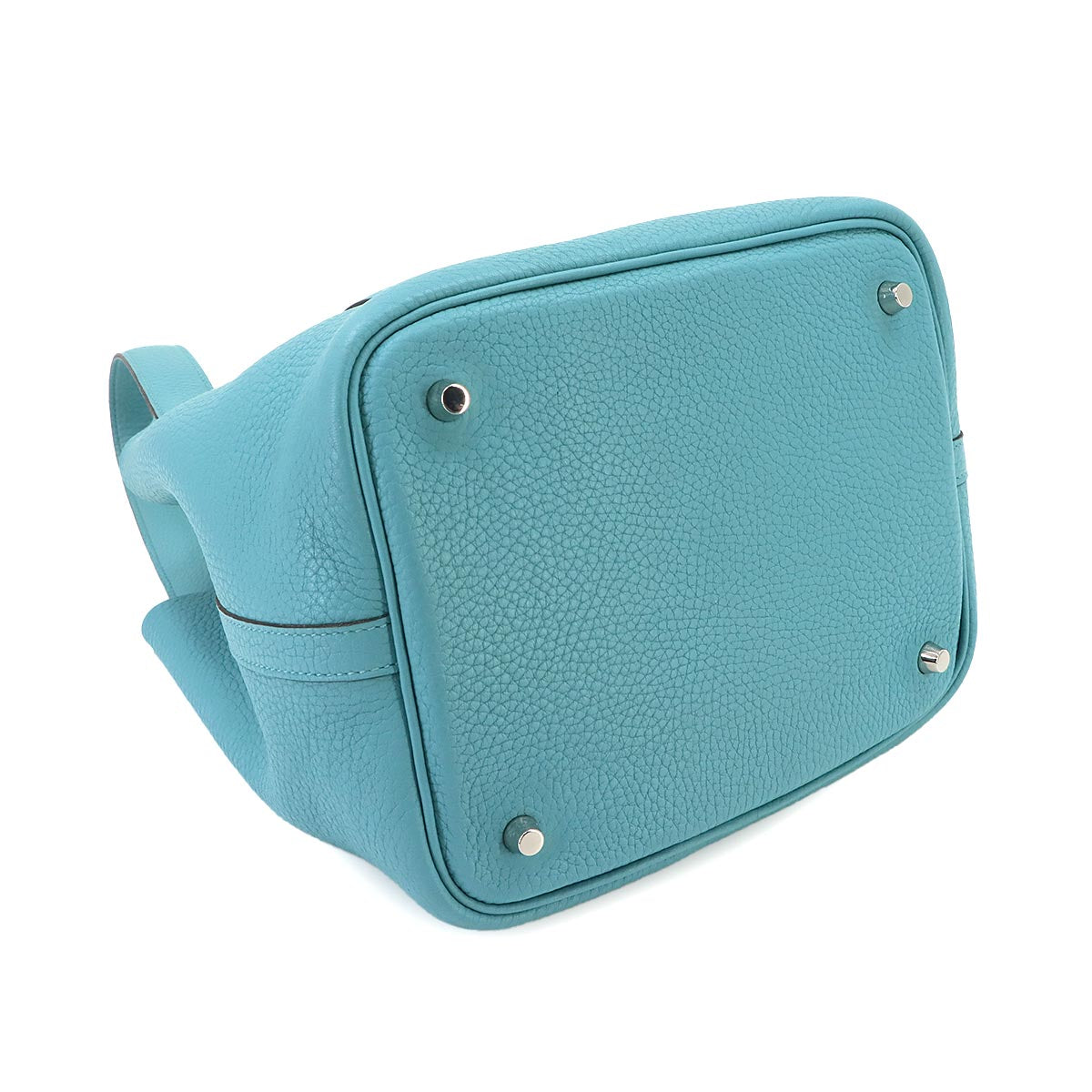 Picotin Lock MM Hand Bag Taurillon Clemence Blue Atoll