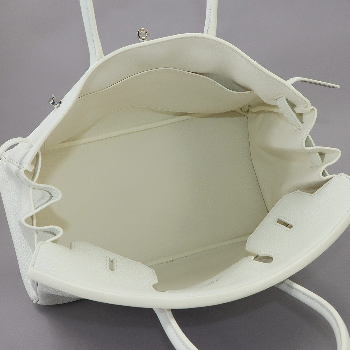 Birkin 35 Taurillon Clemence White Hand Bag Purse