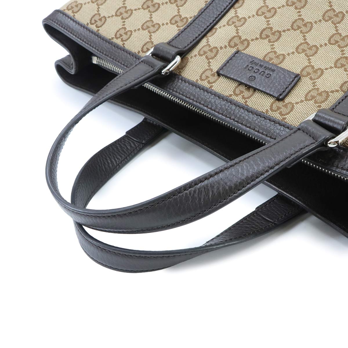 GG Canvas 2way Tote Shoulder Bag Leather Beige Brown 449169