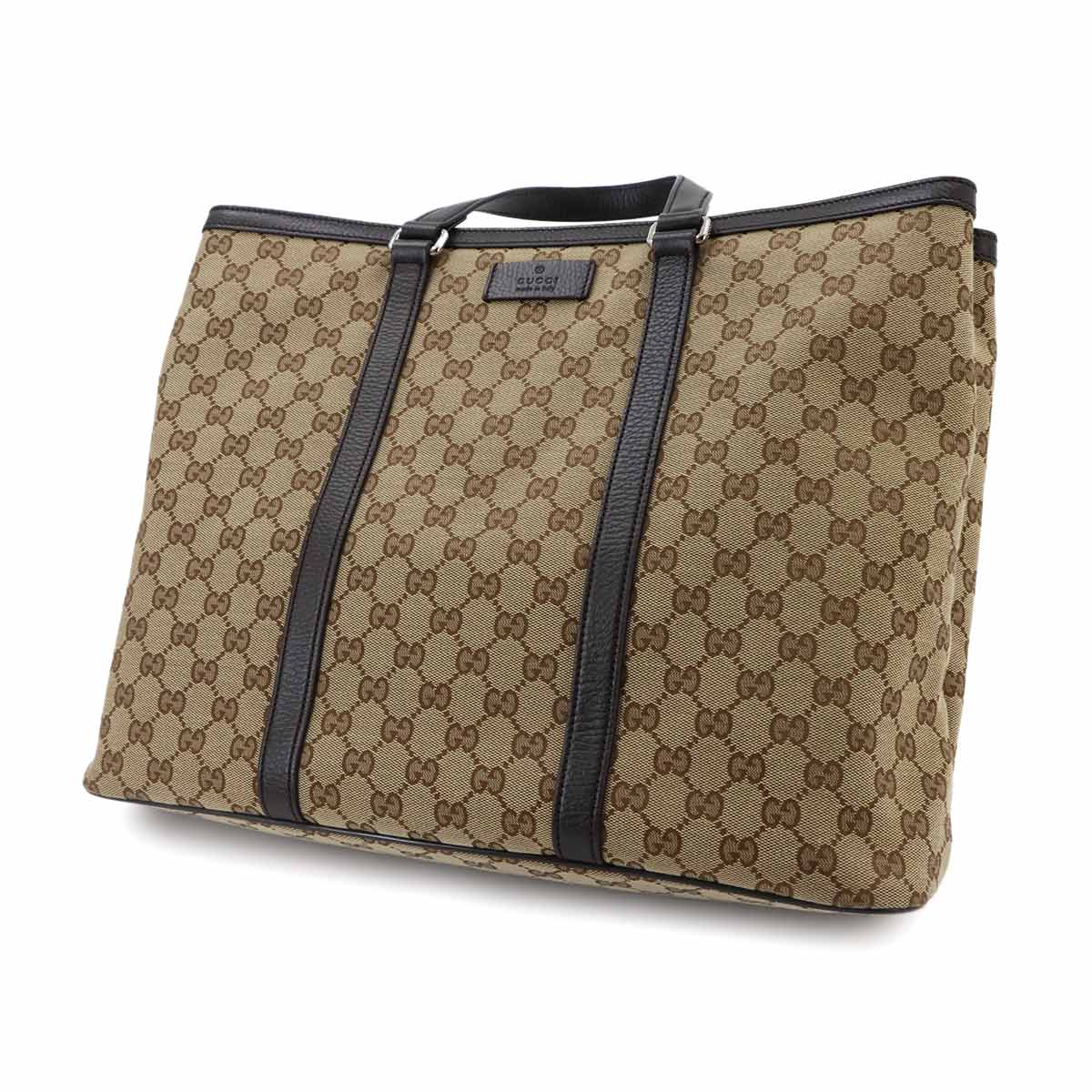 GG Canvas 2way Tote Shoulder Bag Leather Beige Brown 449169