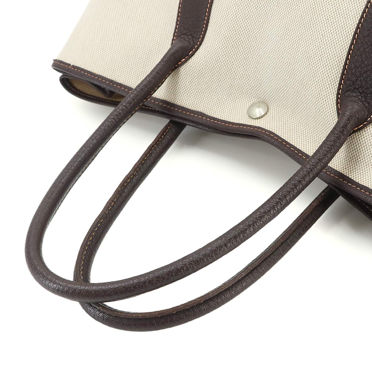 Garden Party PM Tote Bag Toile H Leather Natural Marron Purse