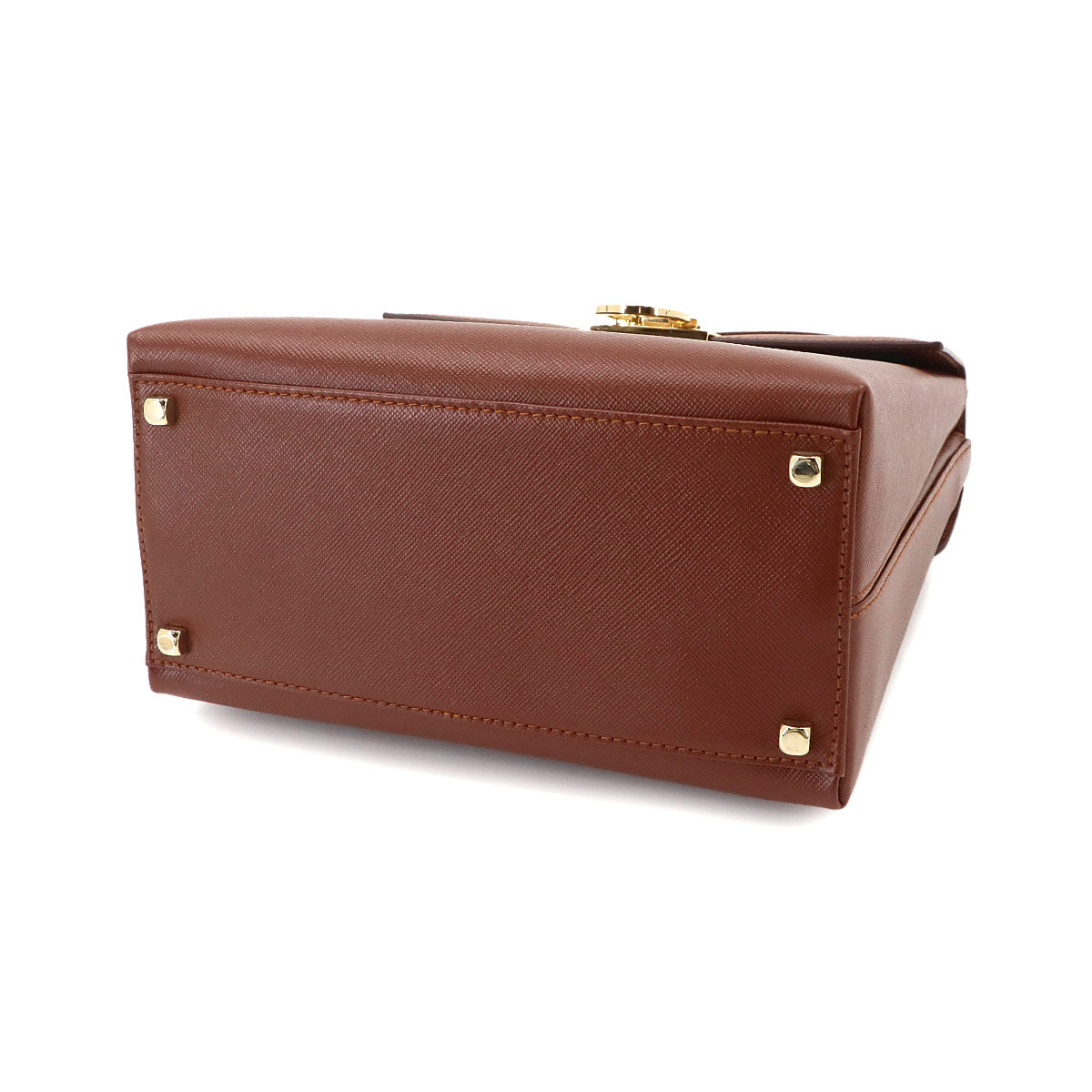 Gancini Hand Shoulder Bag Leather Cognac Brown