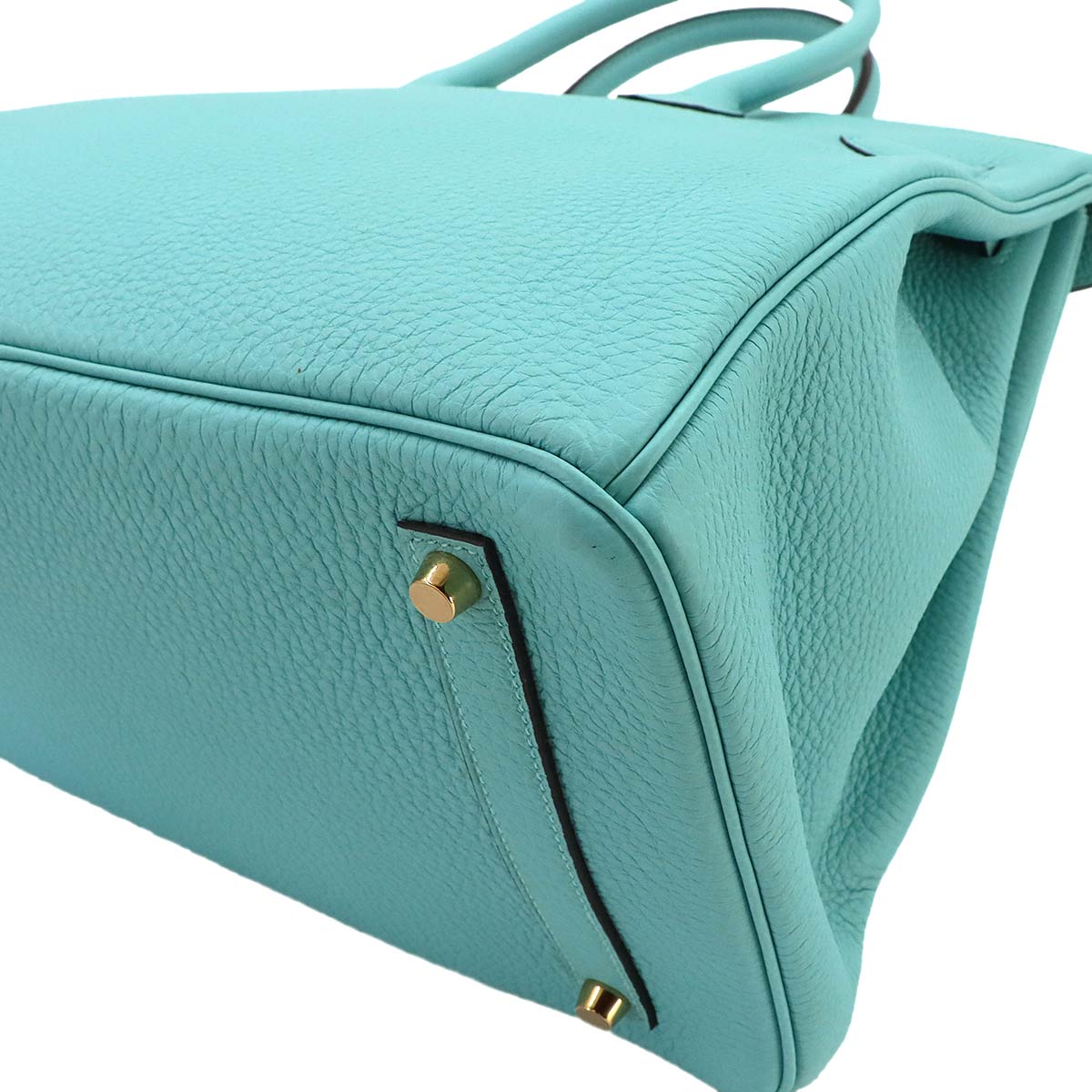 Birkin 35 Veau Togo Blue Atoll Hand Bag Purse