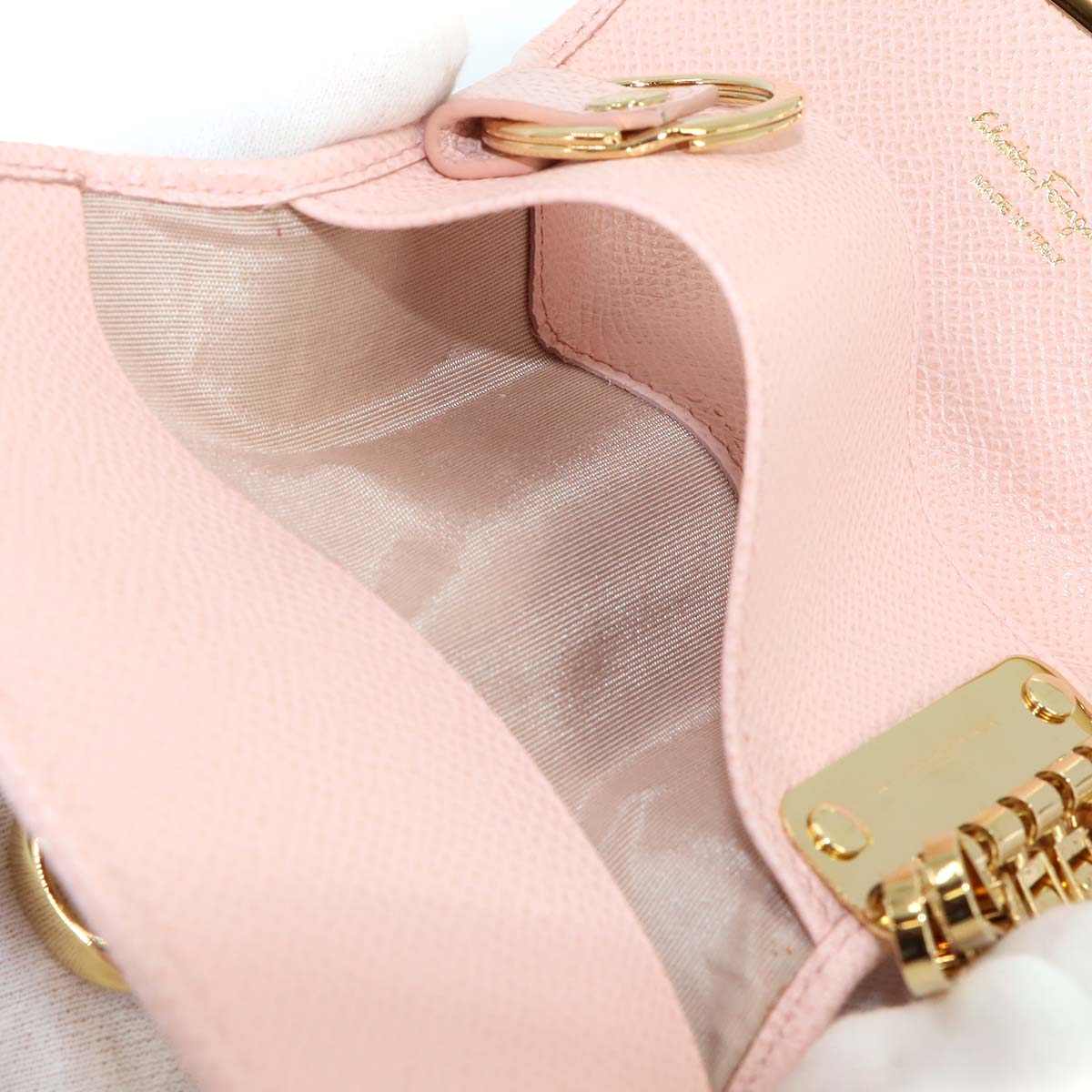Gancini 6 Key Case Leather Pink