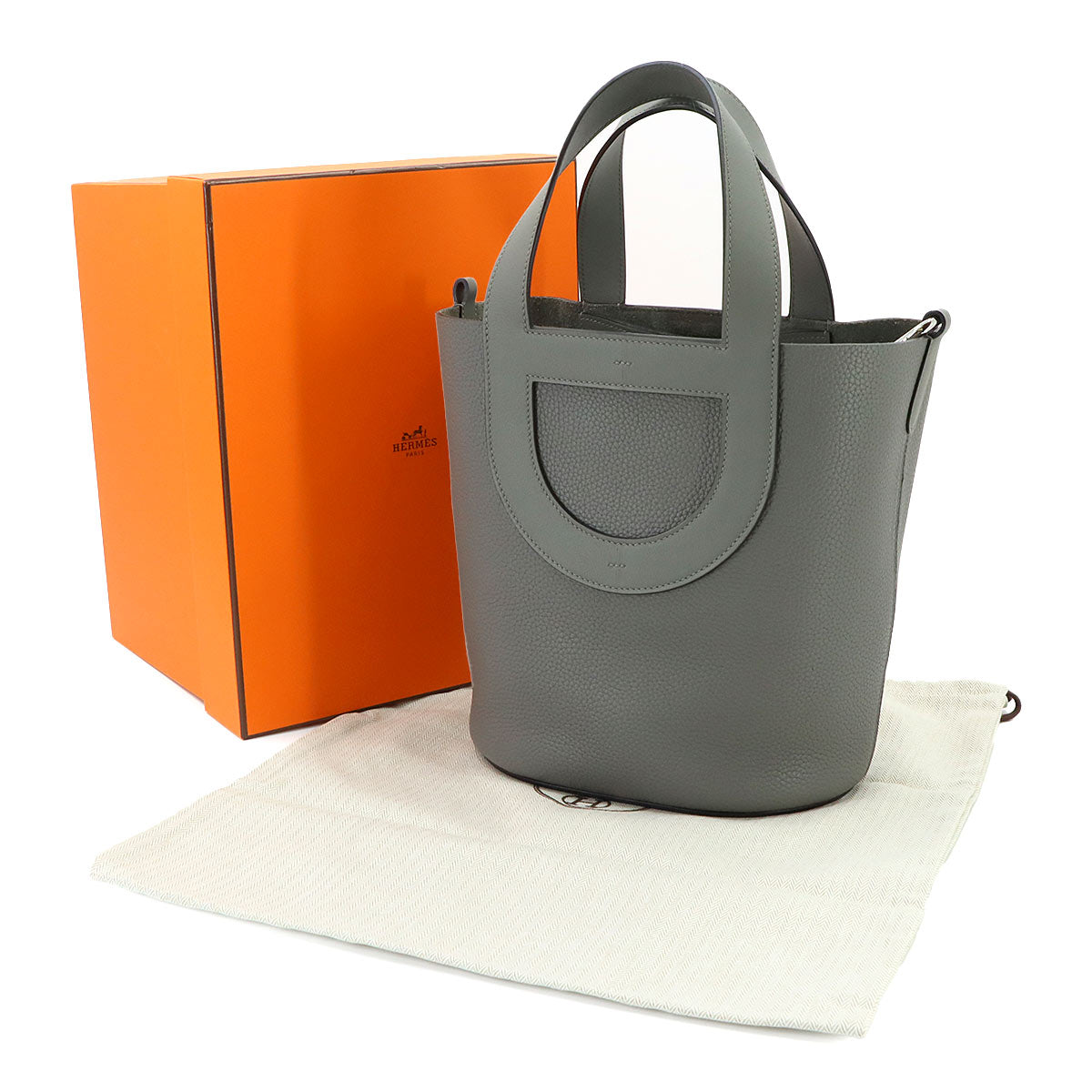 In the Loop 23 Hand Bag Taurillon Clemence Swift Gris Meyer