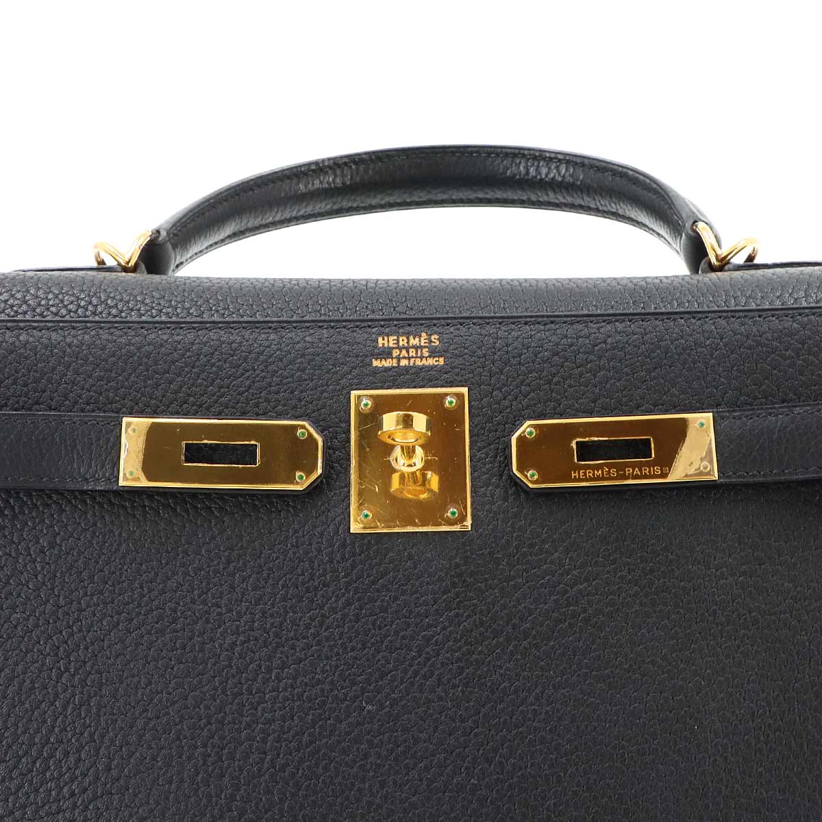 Kelly 32 Togo Black Hand Shoulder Bag Purse
