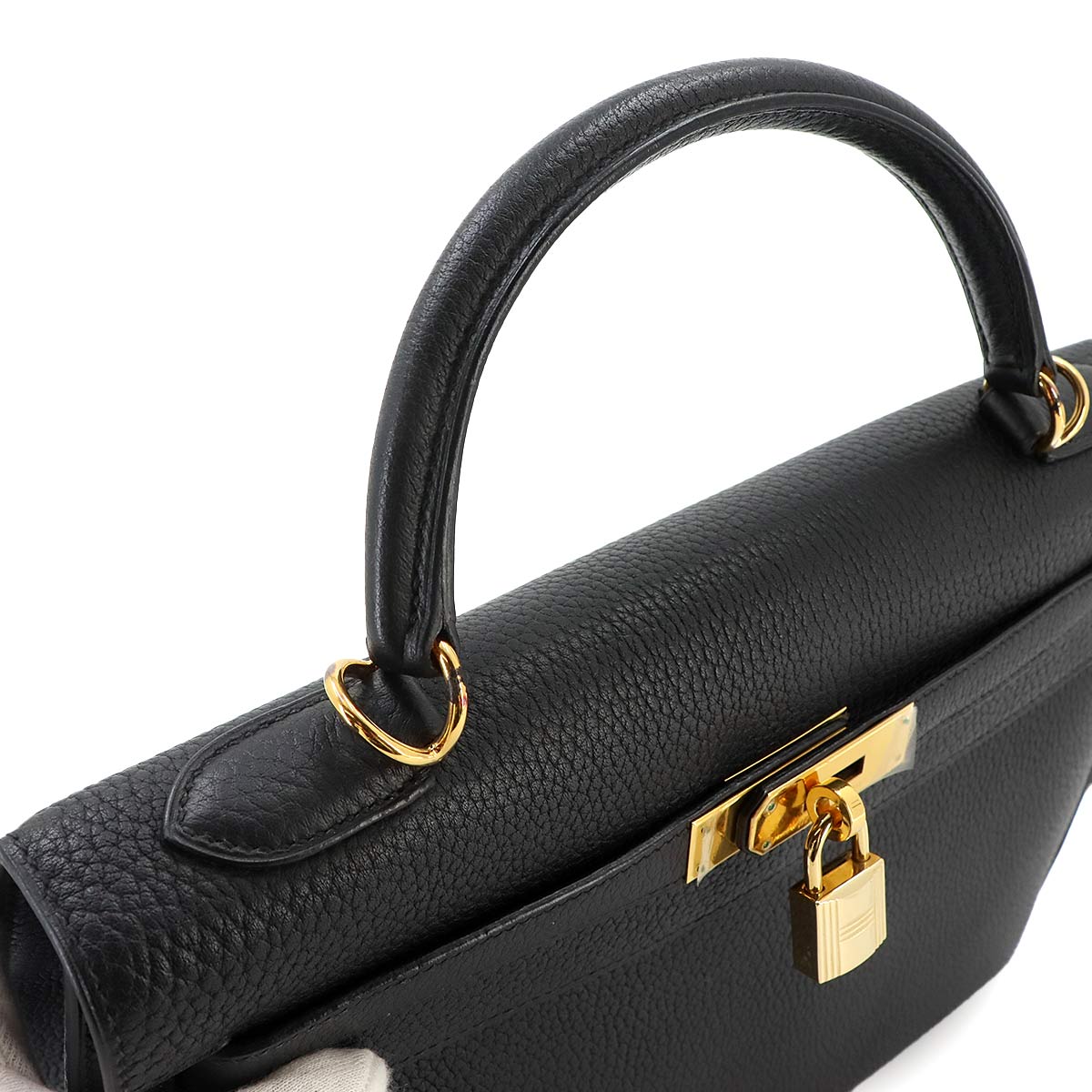 Kelly 32 Togo Black Hand Shoulder Bag Purse