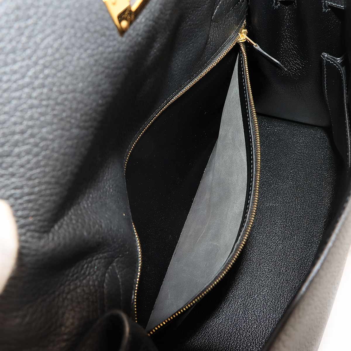 Kelly 32 Togo Black Hand Shoulder Bag Purse