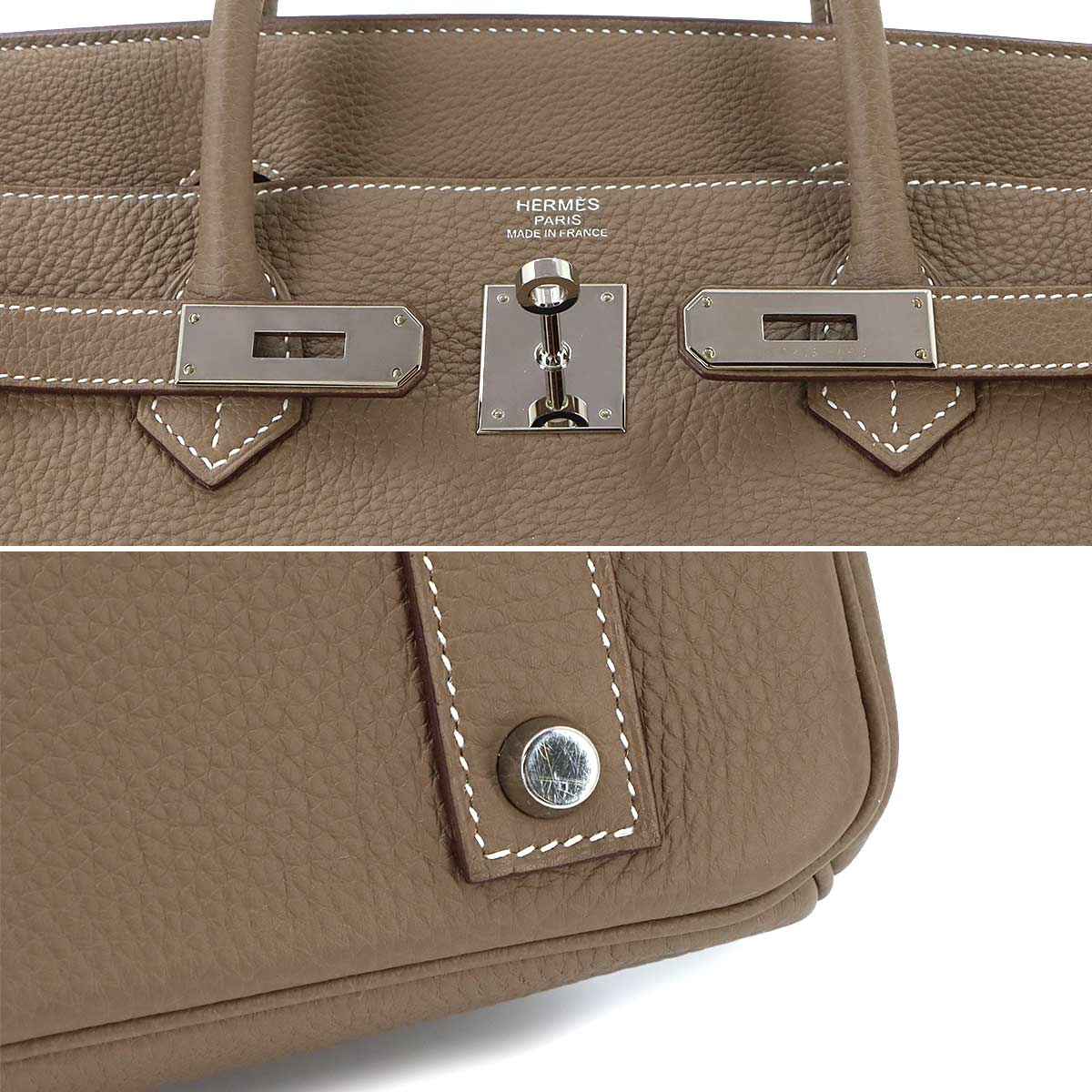 Birkin 40 Togo Etoupe Hand Bag Beige Leather Purse