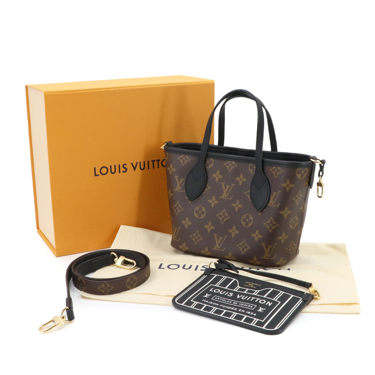 Neverfull Inside Out BB Hand Shoulder Bag Noir M28347