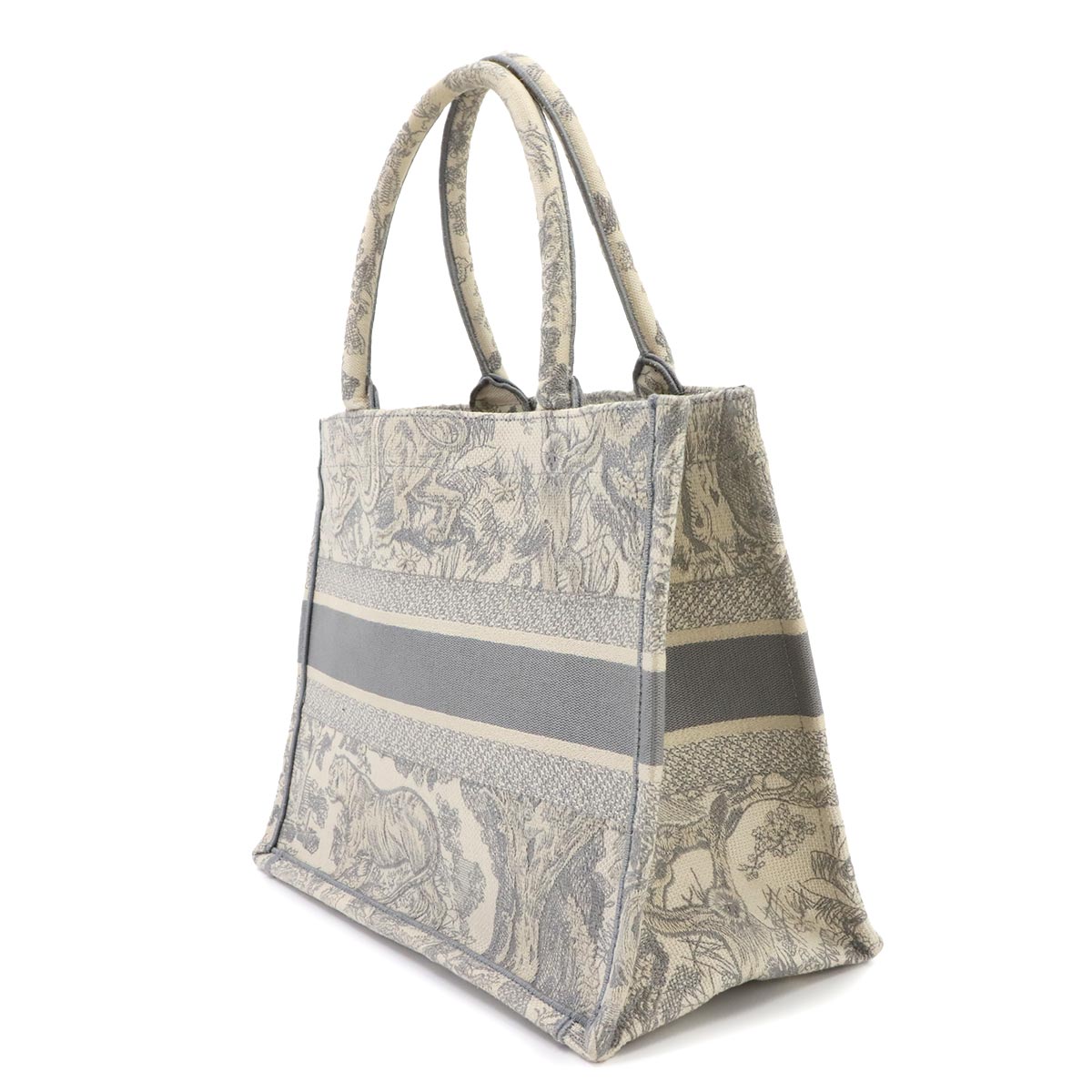 Toile de Jouy Book Tote Medium Bag Canvas Grey