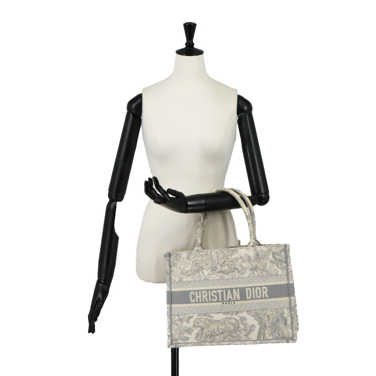 Toile de Jouy Book Tote Medium Bag Canvas Grey