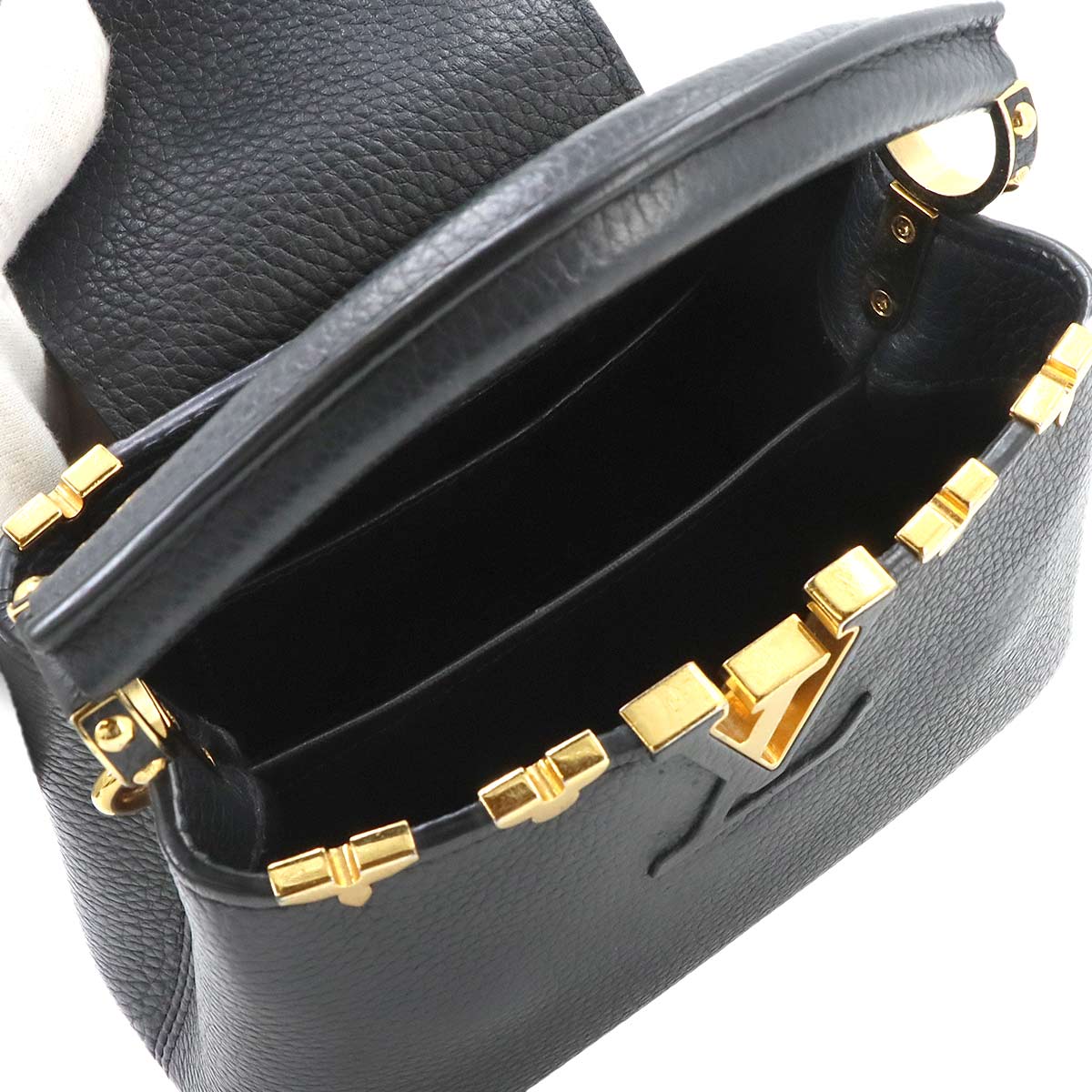 Capucines MINI Hand Shoulder Bag Leather Black M56669