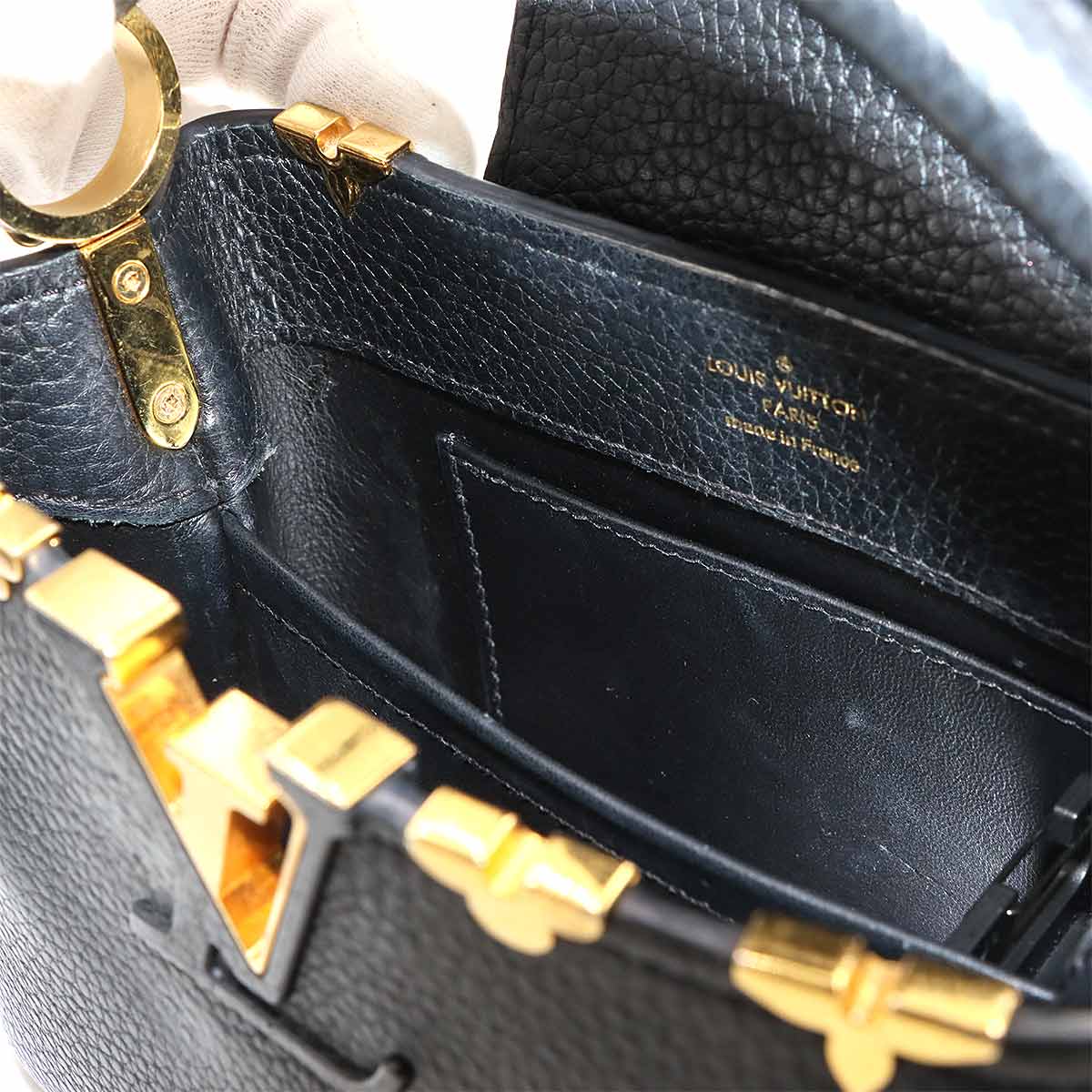 Capucines MINI Hand Shoulder Bag Leather Black M56669