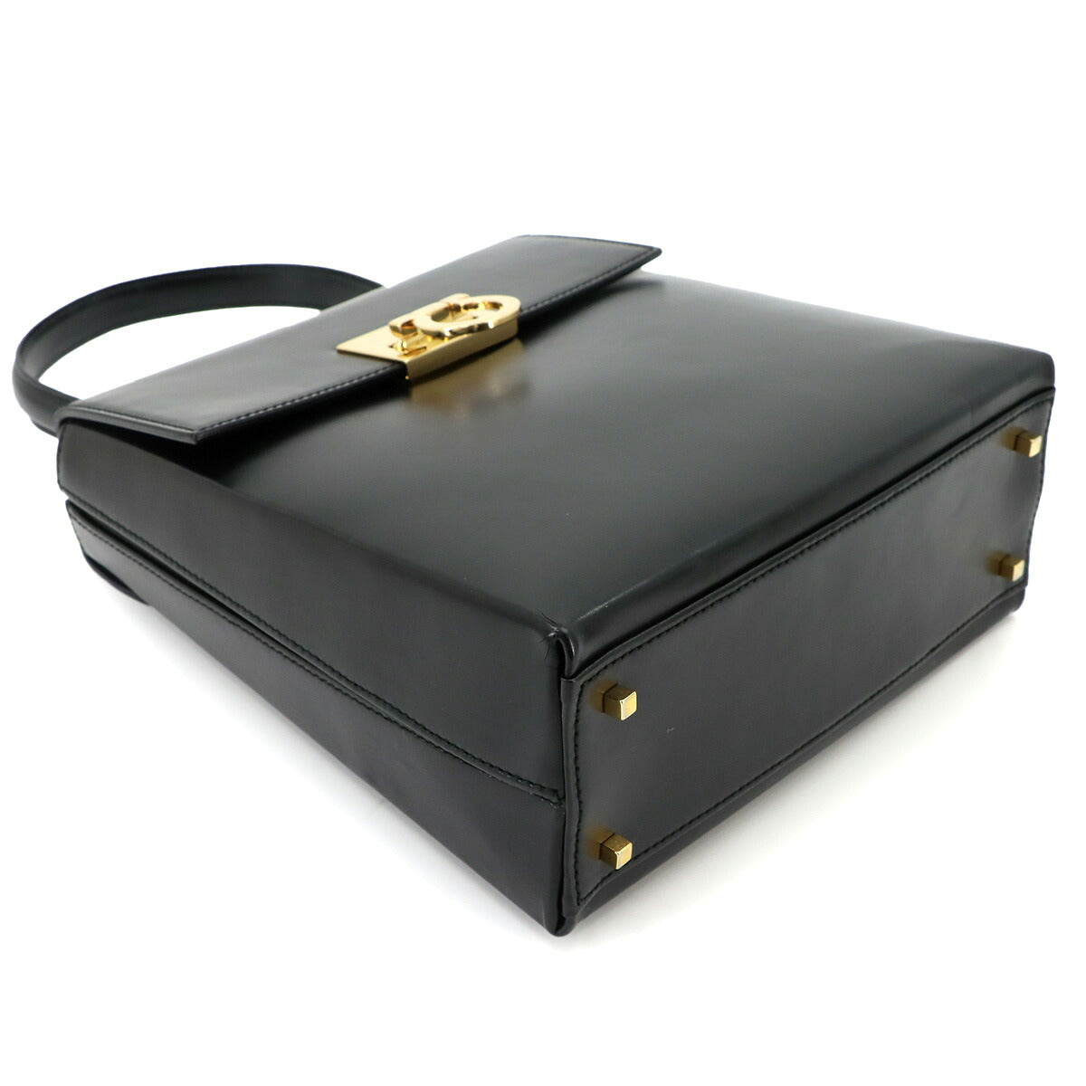 Gancini Hand Shoulder Bag Leather Black 218658