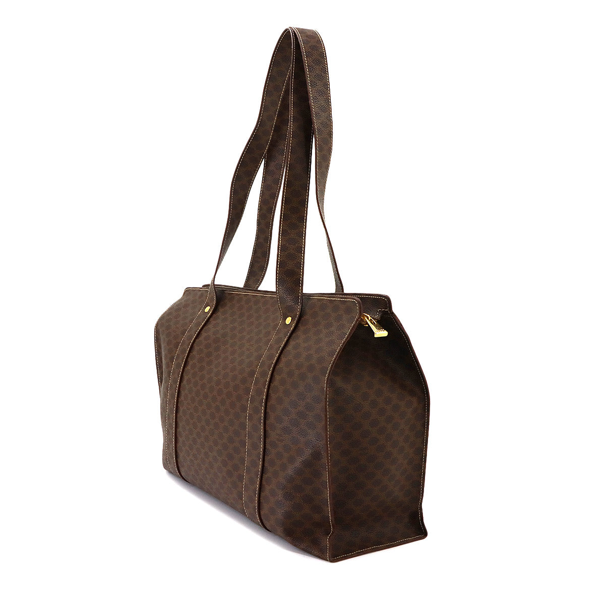 Macadam Tote Bag PVC Leather Brown Vintage Purse