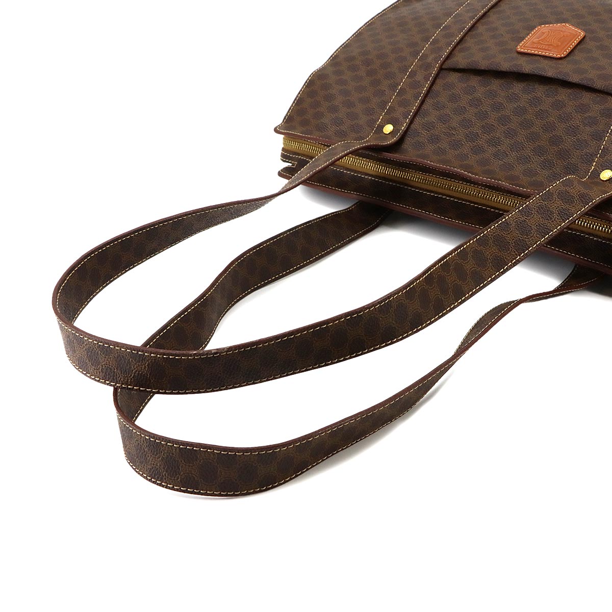 Macadam Tote Bag PVC Leather Brown Vintage Purse