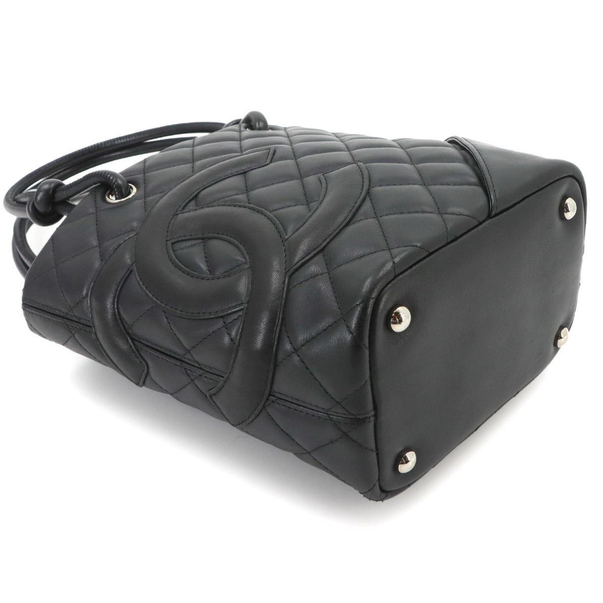 Cambon Line Small Tote Bag Leather Black A25166 Purse