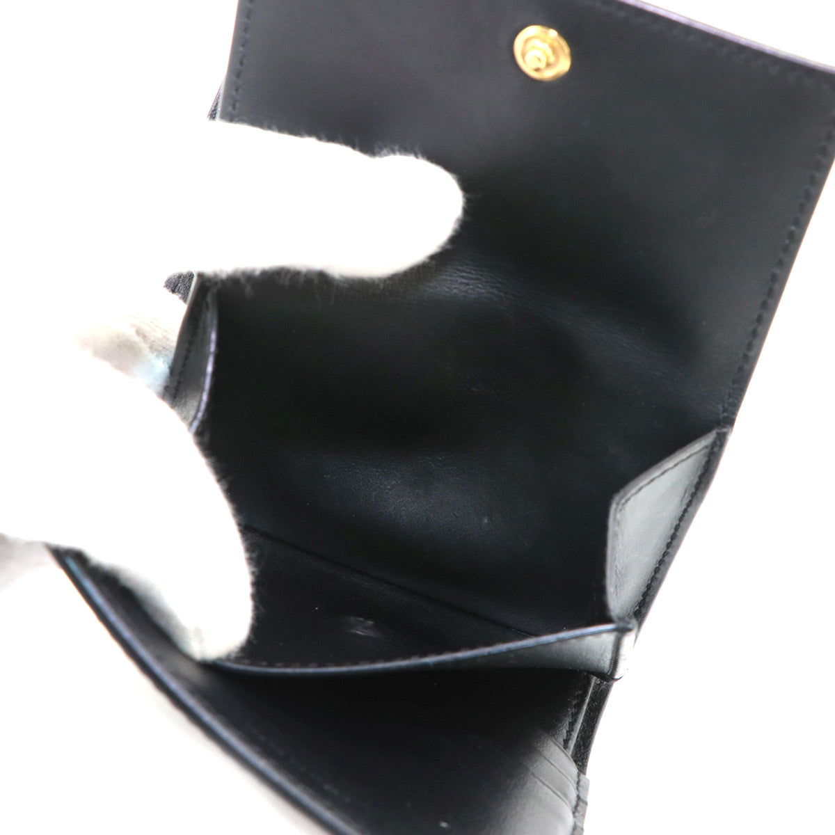 Triomphe Compact Wallet Leather Black 10D783DPV