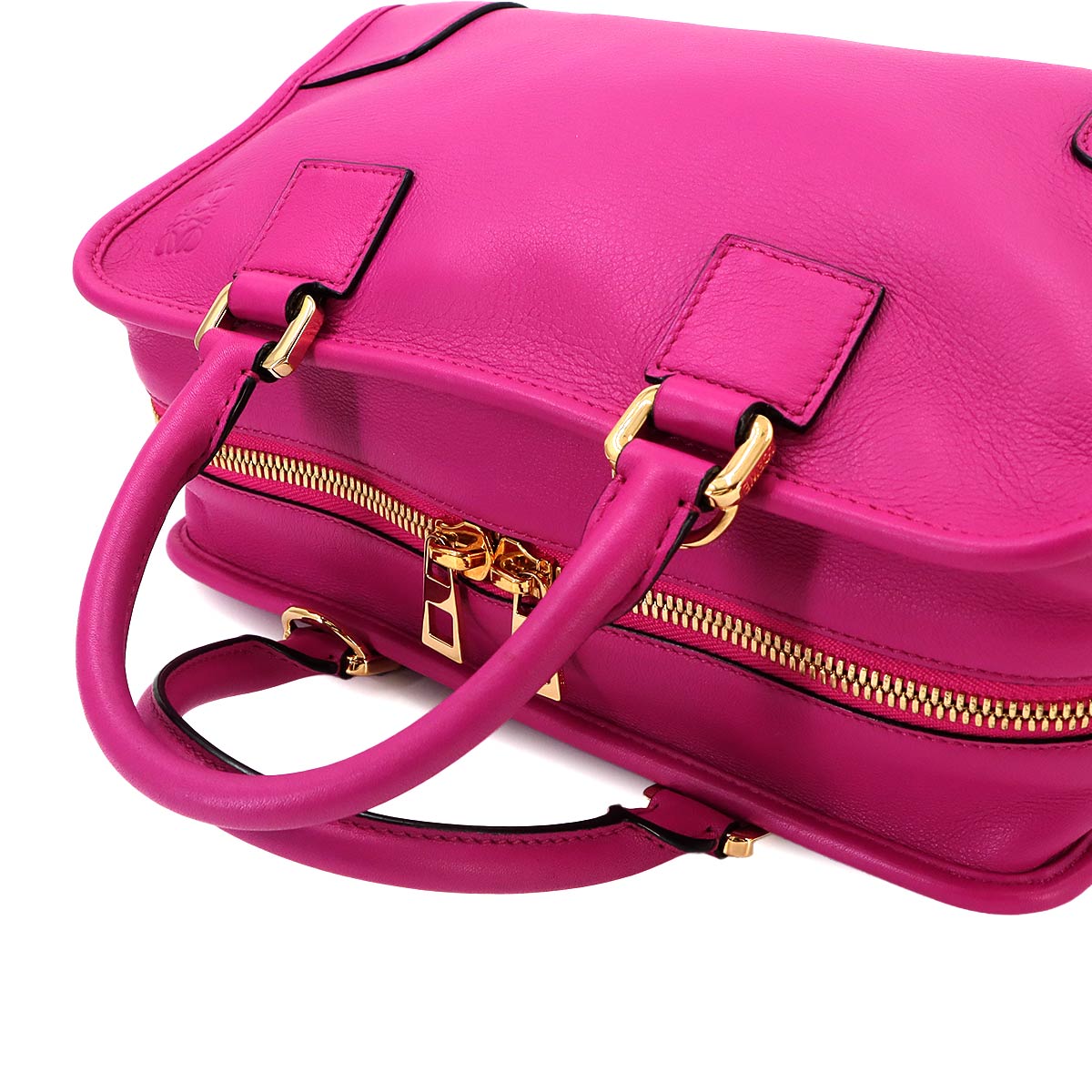 Amazona 28 Hand Bag Leather Pink Anagram Purse