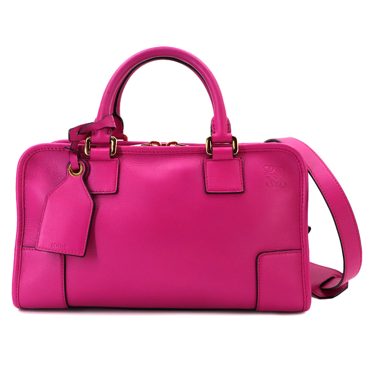 Amazona 28 Hand Bag Leather Pink Anagram Purse