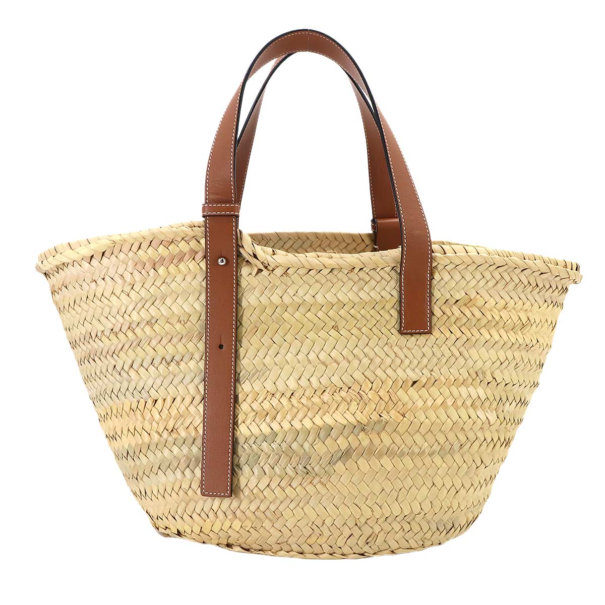 LOEWE Basket Bag Medium Palm leaf Leather Natural Tan Purse Brown