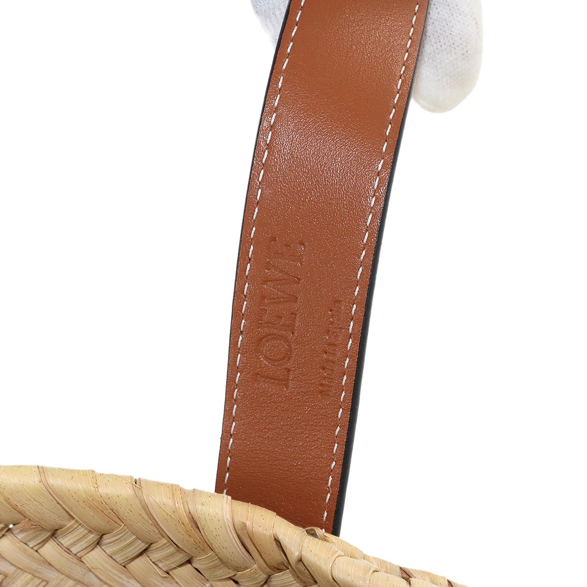 LOEWE Basket Bag Medium Palm leaf Leather Natural Tan Purse Brown