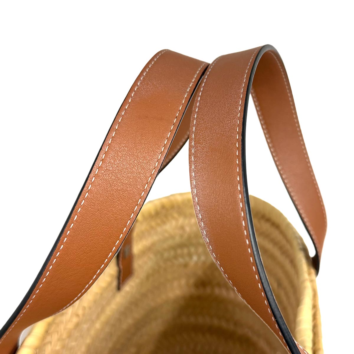 Basket Bag Small Palm Leaf Leather Natural Tan Purse Brown