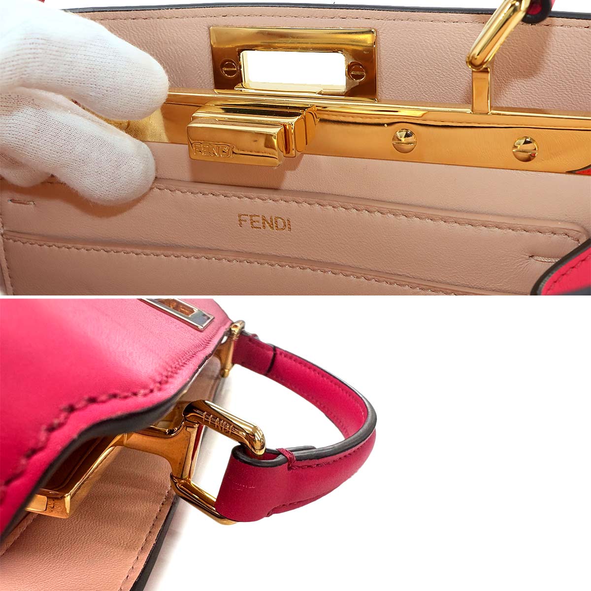 Peekaboo Iseeu SmallHand Shoulder Bag Pink Leather 8BN327 Purse