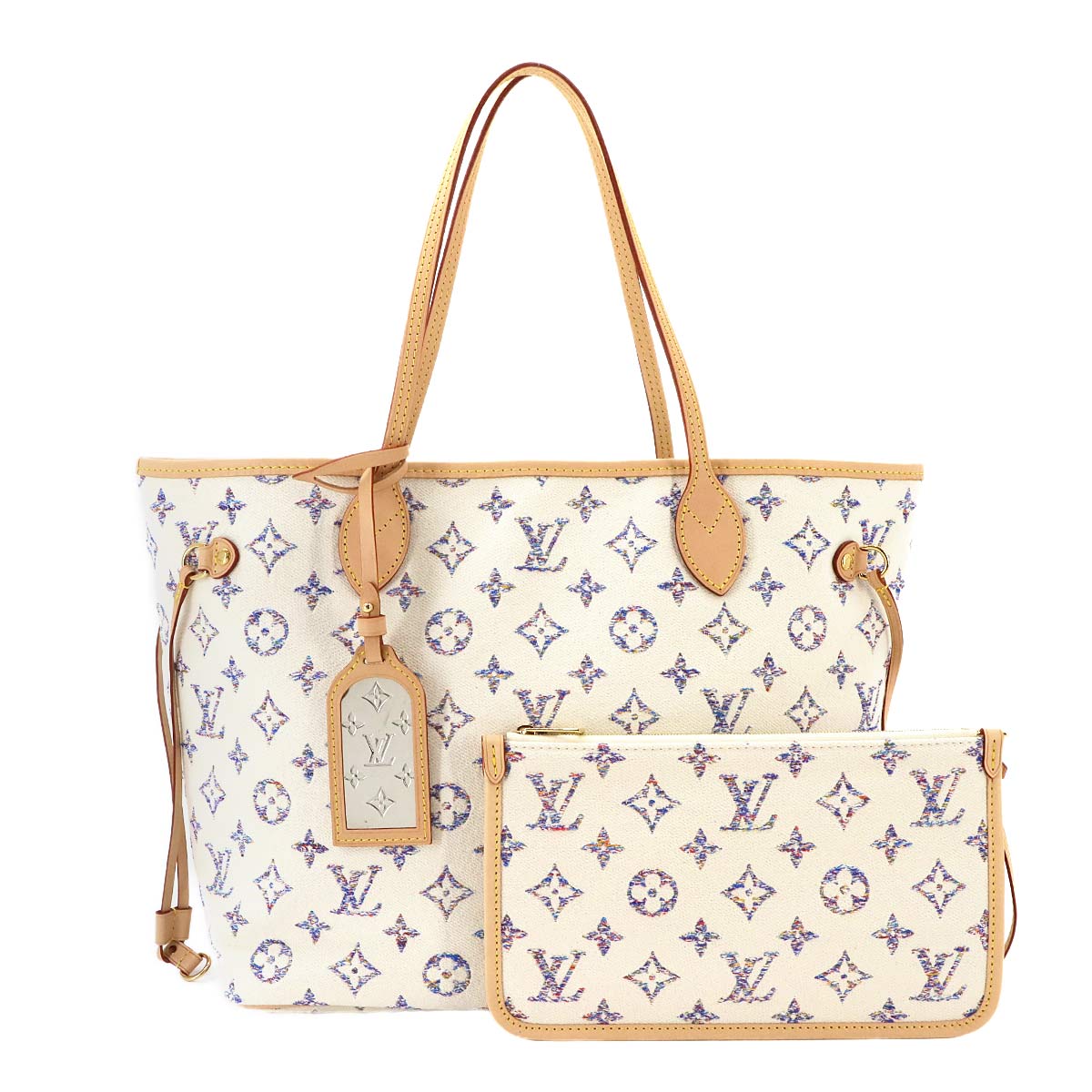 Neverfull MM Tote Bag Monogram Jacquard White M24905