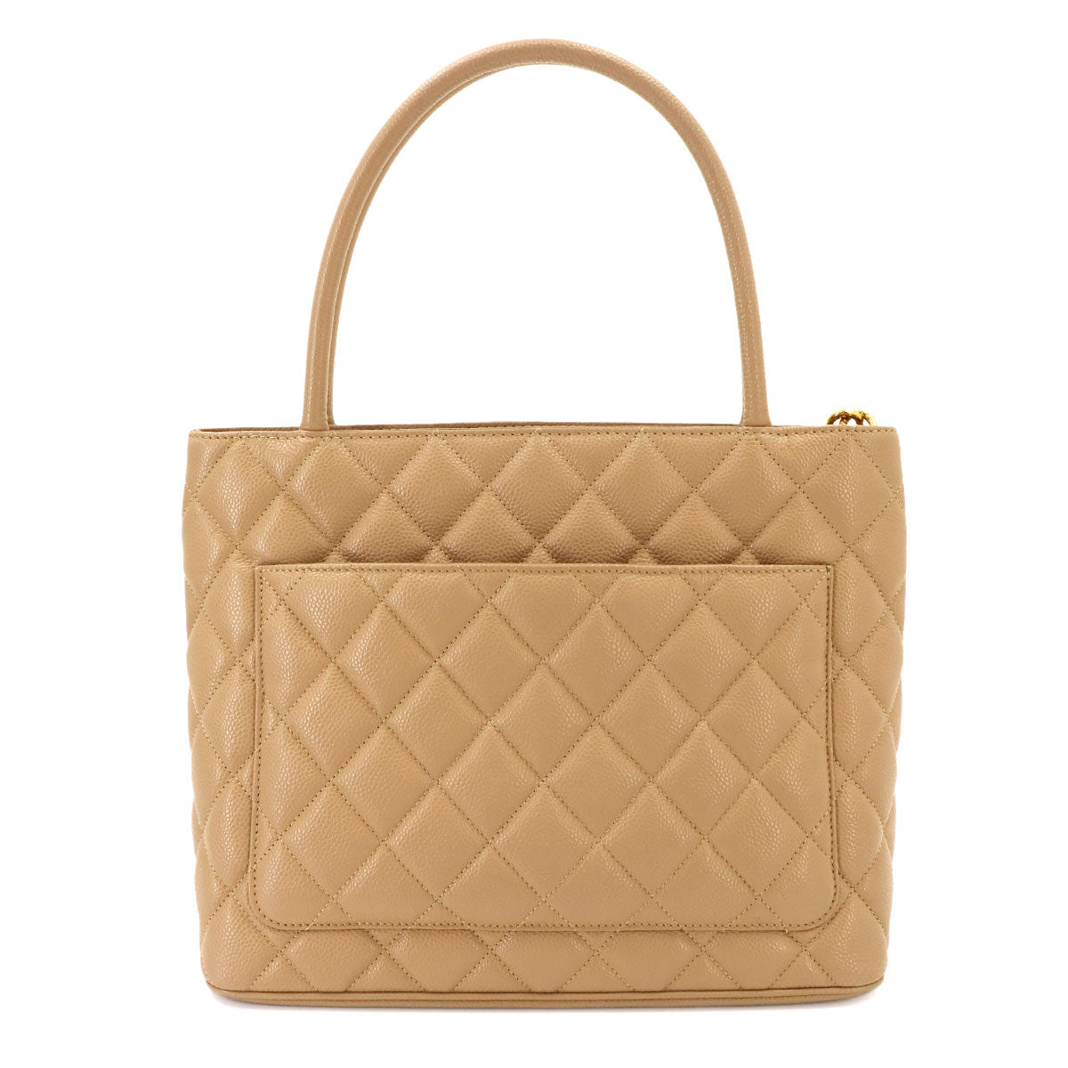 Medallion Tote Bag Leather Beige A01804 Coco Logos