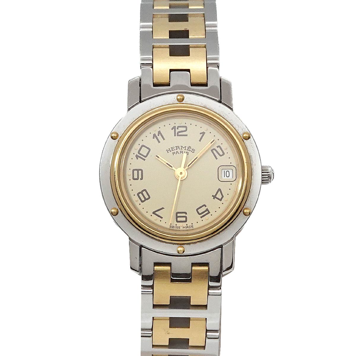 Clipper Two Tone CL4 220 Quartz Date cream Dial Ladies Watch