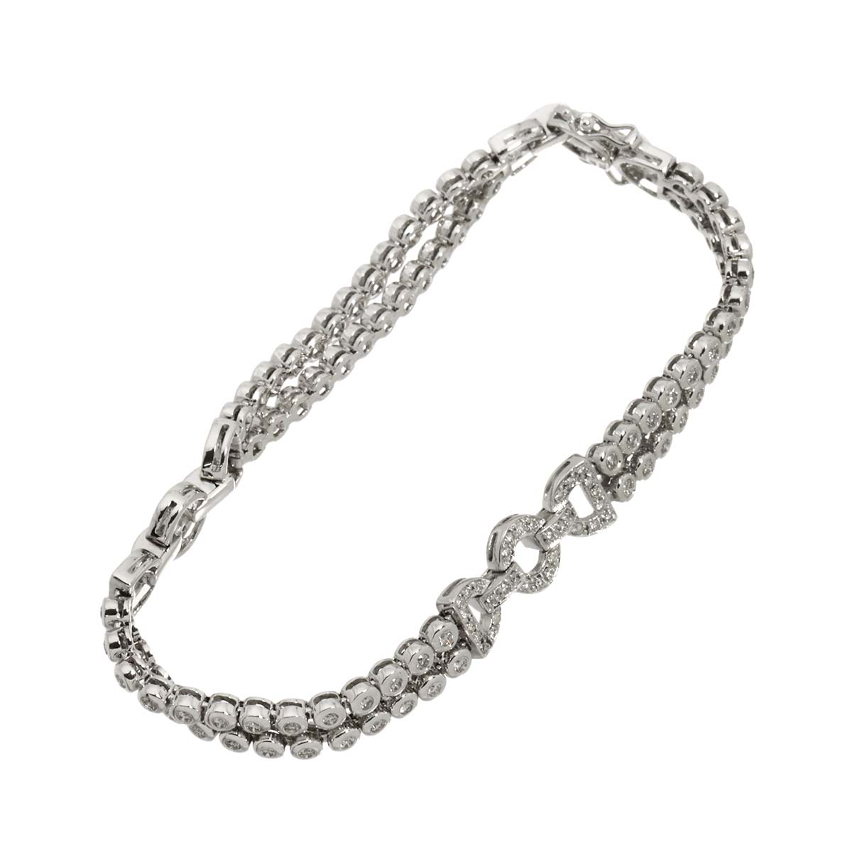 Diamond 2.68ct Bracelet 18K K18 WG White Gold 750