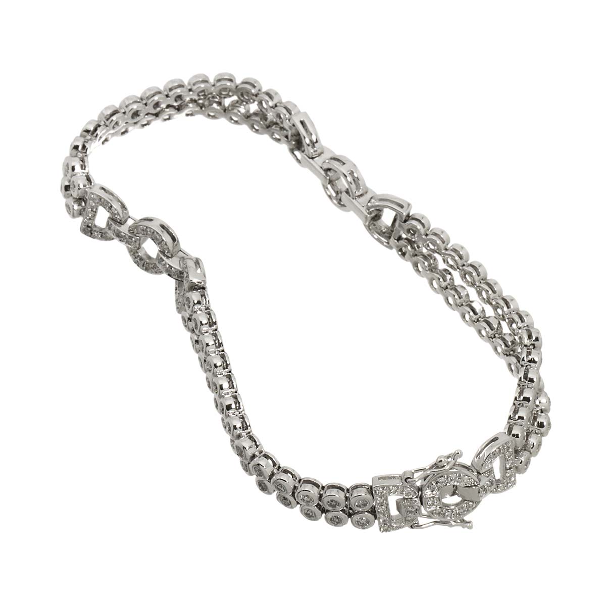 Diamond 2.68ct Bracelet 18K K18 WG White Gold 750