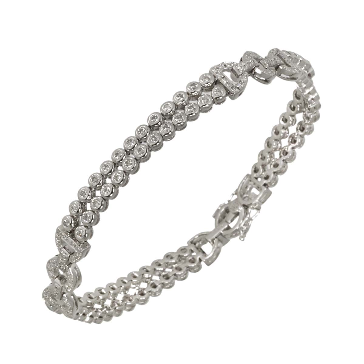 Diamond 2.68ct Bracelet 18K K18 WG White Gold 750